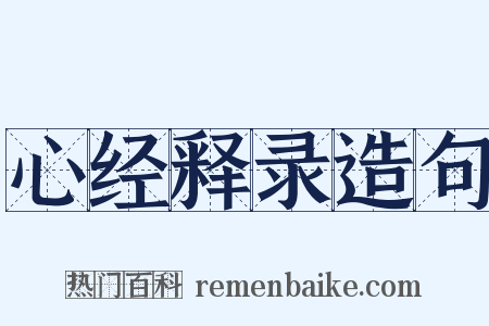 心经释录造句是什么意思的图片